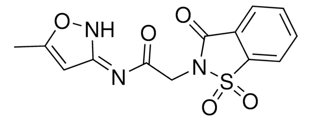 2-(1,1-Dioxido-3-oxo-1,2-benzisothiazol-2(3H)-yl)-N-((3Z)-5-methyl-3(2H)-isoxazolylidene)acetamide AldrichCPR