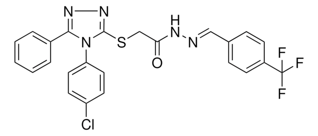 2-{[4-(4-CHLOROPHENYL)-5-PHENYL-4H-1,2,4-TRIAZOL-3-YL]SULFANYL}-N'-{(E)-[4-(TRIFLUOROMETHYL)PHENYL]METHYLIDENE}ACETOHYDRAZIDE AldrichCPR