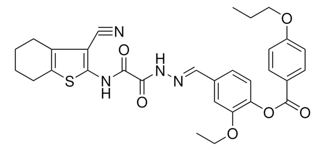 4-((E)-{[[(3-CYANO-4,5,6,7-TETRAHYDRO-1-BENZOTHIEN-2-YL)AMINO](OXO)ACETYL]HYDRAZONO}METHYL)-2-ETHOXYPHENYL 4-PROPOXYBENZOATE AldrichCPR