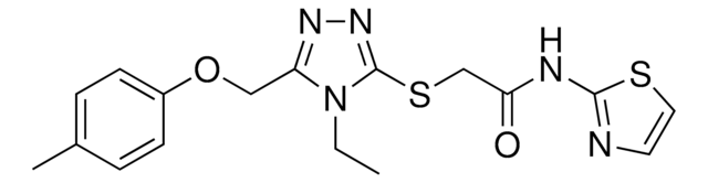 2-({4-ETHYL-5-[(4-METHYLPHENOXY)METHYL]-4H-1,2,4-TRIAZOL-3-YL}SULFANYL)-N-(1,3-THIAZOL-2-YL)ACETAMIDE AldrichCPR