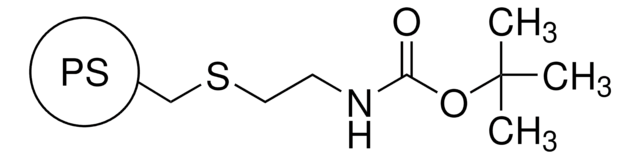 tert-Butyl N-(2-mercaptoethyl)carbamate, polymer-bound 100-200&#160;mesh, extent of labeling: ~2.0&#160;mmol/g S loading, 1&#160;% cross-linked with divinylbenzene