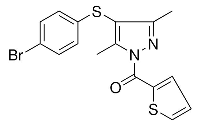 4-((4-BROMOPHENYL)THIO)-3,5-DIMETHYL-1-(2-THIENYLCARBONYL)-1H-PYRAZOLE AldrichCPR