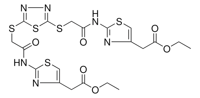 ETHYL (2-{[({5-[(2-{[4-(2-ETHOXY-2-OXOETHYL)-1,3-THIAZOL-2-YL]AMINO}-2-OXOETHYL)SULFANYL]-1,3,4-THIADIAZOL-2-YL}SULFANYL)ACETYL]AMINO}-1,3-THIAZOL-4-YL)ACETATE AldrichCPR