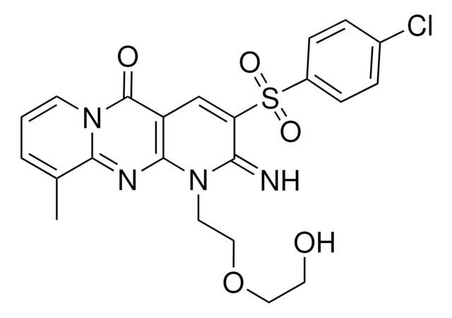 3-[(4-CHLOROPHENYL)SULFONYL]-1-[2-(2-HYDROXYETHOXY)ETHYL]-2-IMINO-10-METHYL-1,2-DIHYDRO-5H-DIPYRIDO[1,2-A:2,3-D]PYRIMIDIN-5-ONE AldrichCPR