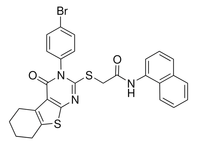 2-{[3-(4-BROMOPHENYL)-4-OXO-3,4,5,6,7,8-HEXAHYDRO[1]BENZOTHIENO[2,3-D]PYRIMIDIN-2-YL]SULFANYL}-N-(1-NAPHTHYL)ACETAMIDE AldrichCPR