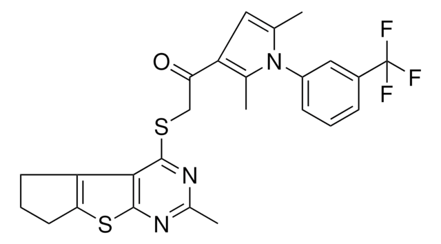 1-{2,5-DIMETHYL-1-[3-(TRIFLUOROMETHYL)PHENYL]-1H-PYRROL-3-YL}-2-[(2-METHYL-6,7-DIHYDRO-5H-CYCLOPENTA[4,5]THIENO[2,3-D]PYRIMIDIN-4-YL)SULFANYL]ETHANONE AldrichCPR