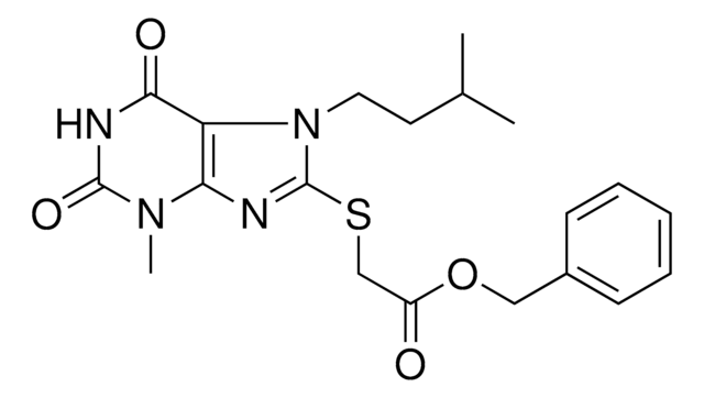 BENZYL [(7-ISOPENTYL-3-METHYL-2,6-DIOXO-2,3,6,7-TETRAHYDRO-1H-PURIN-8-YL)SULFANYL]ACETATE AldrichCPR