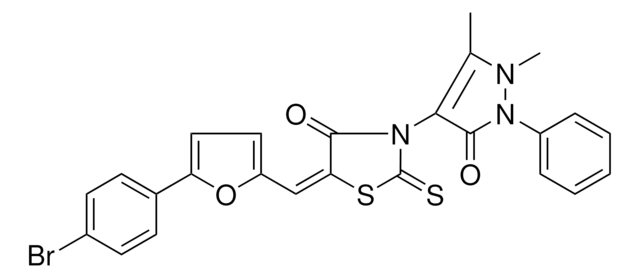 (5E)-5-{[5-(4-BROMOPHENYL)-2-FURYL]METHYLENE}-3-(1,5-DIMETHYL-3-OXO-2-PHENYL-2,3-DIHYDRO-1H-PYRAZOL-4-YL)-2-THIOXO-1,3-THIAZOLIDIN-4-ONE AldrichCPR