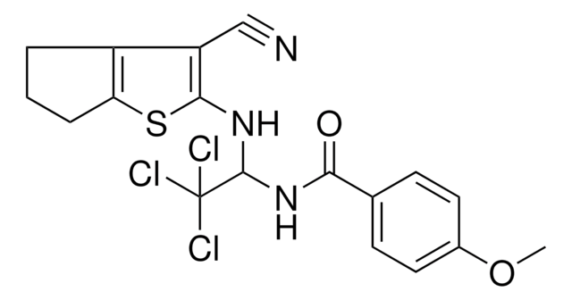 4-METHOXY-N-{2,2,2-TRICHLORO-1-[(3-CYANO-5,6-DIHYDRO-4H-CYCLOPENTA[B]THIEN-2-YL)AMINO]ETHYL}BENZAMIDE AldrichCPR