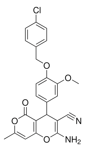 2-AMINO-4-{4-[(4-CHLOROBENZYL)OXY]-3-METHOXYPHENYL}-7-METHYL-5-OXO-4H,5H-PYRANO[4,3-B]PYRAN-3-CARBONITRILE AldrichCPR