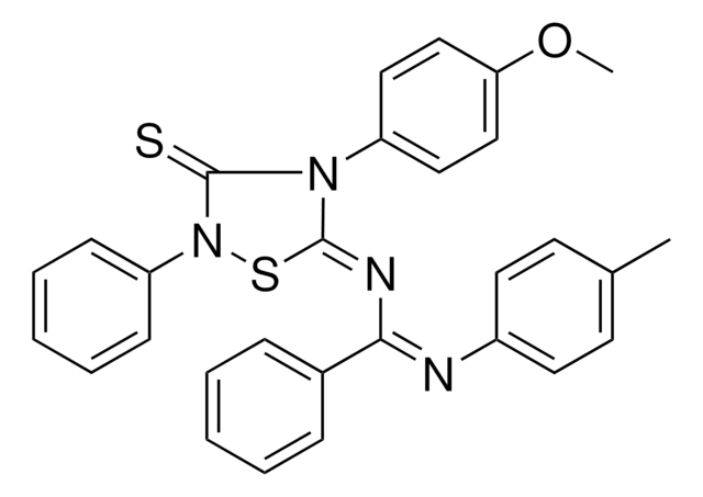 N-[(5Z)-4-(4-METHOXYPHENYL)-2-PHENYL-3-THIOXO-1,2,4-THIADIAZOLIDIN-5-YLIDENE]-N'-(4-METHYLPHENYL)BENZENECARBOXIMIDAMIDE AldrichCPR