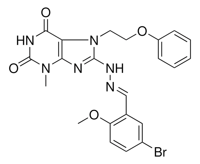 5-BROMO-2-METHOXYBENZALDEHYDE [3-METHYL-2,6-DIOXO-7-(2-PHENOXYETHYL)-2,3,6,7-TETRAHYDRO-1H-PURIN-8-YL]HYDRAZONE AldrichCPR