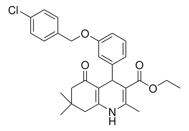 ETHYL 4-(3-((4-CHLOROBENZYL)OXY)PHENYL)-2,7,7-TRIMETHYL-5-OXO-1,4,5,6,7,8-HEXAHYDRO-3-QUINOLINECARBOXYLATE AldrichCPR