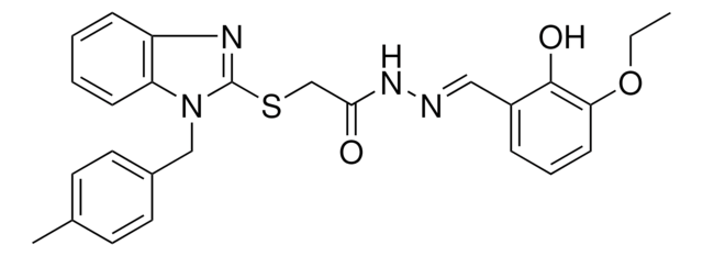 N'-[(E)-(3-ETHOXY-2-HYDROXYPHENYL)METHYLIDENE]-2-{[1-(4-METHYLBENZYL)-1H-BENZIMIDAZOL-2-YL]SULFANYL}ACETOHYDRAZIDE AldrichCPR