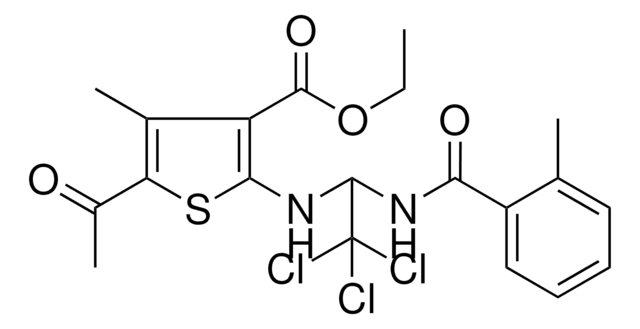 ETHYL 5-ACETYL-4-METHYL-2-({2,2,2-TRICHLORO-1-[(2-METHYLBENZOYL)AMINO]ETHYL}AMINO)-3-THIOPHENECARBOXYLATE AldrichCPR