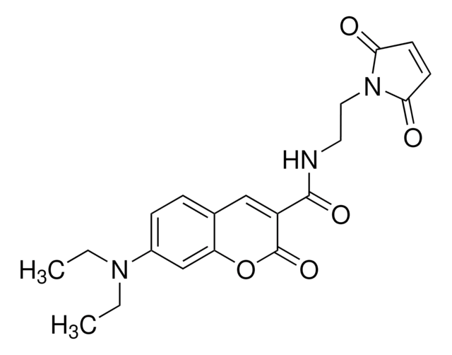 7-Diethylamino-3-[N-(2-maleimidoethyl)carbamoyl]coumarin suitable for fluorescence, BioReagent, &#8805;97.0% (HPLC)