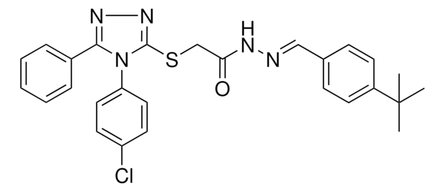 N'-[(E)-(4-TERT-BUTYLPHENYL)METHYLIDENE]-2-{[4-(4-CHLOROPHENYL)-5-PHENYL-4H-1,2,4-TRIAZOL-3-YL]SULFANYL}ACETOHYDRAZIDE AldrichCPR