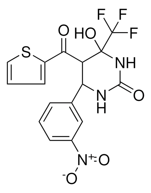 4-HYDROXY-6-(3-NITROPHENYL)-5-(2-THIENYLCARBONYL)-4-(TRIFLUOROMETHYL)TETRAHYDRO-2(1H)-PYRIMIDINONE AldrichCPR