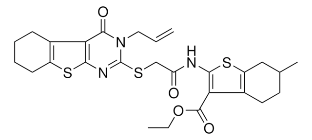 ETHYL 2-({[(3-ALLYL-4-OXO-3,4,5,6,7,8-HEXAHYDRO[1]BENZOTHIENO[2,3-D]PYRIMIDIN-2-YL)SULFANYL]ACETYL}AMINO)-6-METHYL-4,5,6,7-TETRAHYDRO-1-BENZOTHIOPHENE-3-CARBOXYLATE AldrichCPR