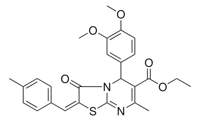 ETHYL (2E)-5-(3,4-DIMETHOXYPHENYL)-7-METHYL-2-(4-METHYLBENZYLIDENE)-3-OXO-2,3-DIHYDRO-5H-[1,3]THIAZOLO[3,2-A]PYRIMIDINE-6-CARBOXYLATE AldrichCPR