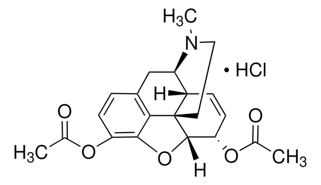 Heroin hydrochloride solution 100&#160;&#956;g/mL in methanol, analytical standard, for drug analysis