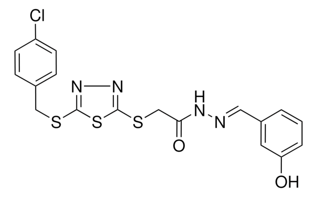 2-({5-[(4-CHLOROBENZYL)SULFANYL]-1,3,4-THIADIAZOL-2-YL}SULFANYL)-N'-[(E)-(3-HYDROXYPHENYL)METHYLIDENE]ACETOHYDRAZIDE AldrichCPR