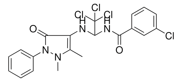 3-CHLORO-N-{2,2,2-TRICHLORO-1-[(1,5-DIMETHYL-3-OXO-2-PHENYL-2,3-DIHYDRO-1H-PYRAZOL-4-YL)AMINO]ETHYL}BENZAMIDE AldrichCPR