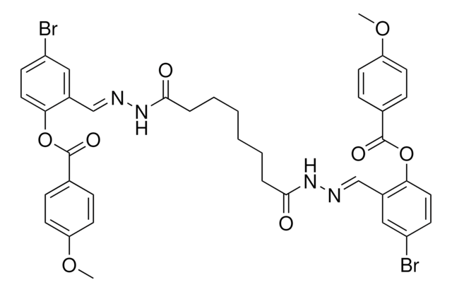 4-BROMO-2-((E)-{[8-((2E)-2-{5-BROMO-2-[(4-METHOXYBENZOYL)OXY]BENZYLIDENE}HYDRAZINO)-8-OXOOCTANOYL]HYDRAZONO}METHYL)PHENYL 4-METHOXYBENZOATE AldrichCPR