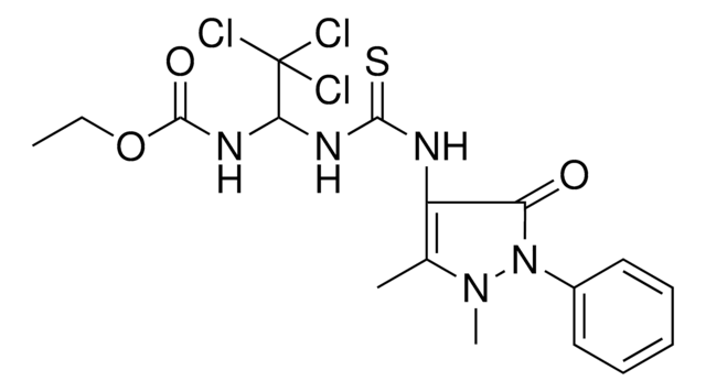 ETHYL 2,2,2-TRICHLORO-1-({[(1,5-DIMETHYL-3-OXO-2-PHENYL-2,3-DIHYDRO-1H-PYRAZOL-4-YL)AMINO]CARBOTHIOYL}AMINO)ETHYLCARBAMATE AldrichCPR