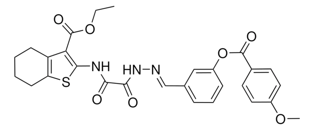 ETHYL 2-{[((2E)-2-{3-[(4-METHOXYBENZOYL)OXY]BENZYLIDENE}HYDRAZINO)(OXO)ACETYL]AMINO}-4,5,6,7-TETRAHYDRO-1-BENZOTHIOPHENE-3-CARBOXYLATE AldrichCPR