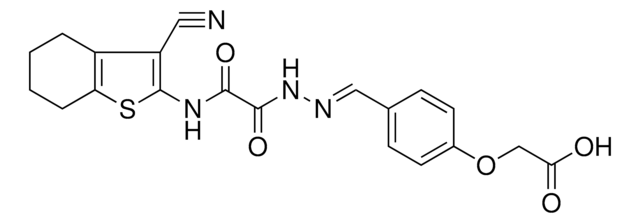 [4-((E)-{[[(3-CYANO-4,5,6,7-TETRAHYDRO-1-BENZOTHIEN-2-YL)AMINO](OXO)ACETYL]HYDRAZONO}METHYL)PHENOXY]ACETIC ACID AldrichCPR