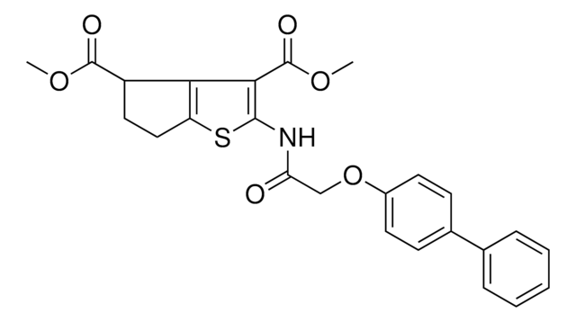 DIMETHYL 2-{[([1,1'-BIPHENYL]-4-YLOXY)ACETYL]AMINO}-5,6-DIHYDRO-4H-CYCLOPENTA[B]THIOPHENE-3,4-DICARBOXYLATE AldrichCPR