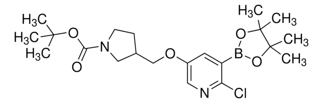 tert-Butyl 3-((6-chloro-5-(4,4,5,5-tetramethyl-1,3,2-dioxaborolan-2-yl)pyridin-3-yloxy)methyl)pyrrolidine-1-carboxylate AldrichCPR