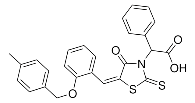 ((5E)-5-{2-[(4-METHYLBENZYL)OXY]BENZYLIDENE}-4-OXO-2-THIOXO-1,3-THIAZOLIDIN-3-YL)(PHENYL)ACETIC ACID AldrichCPR