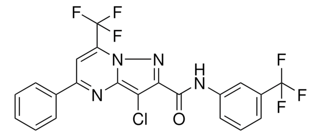 3-CHLORO-5-PHENYL-7-(TRIFLUOROMETHYL)-N-[3-(TRIFLUOROMETHYL)PHENYL]PYRAZOLO[1,5-A]PYRIMIDINE-2-CARBOXAMIDE AldrichCPR