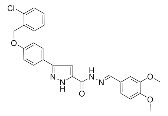 3-{4-[(2-CHLOROBENZYL)OXY]PHENYL}-N'-[(E)-(3,4-DIMETHOXYPHENYL)METHYLIDENE]-1H-PYRAZOLE-5-CARBOHYDRAZIDE AldrichCPR