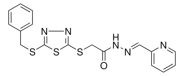 2-{[5-(BENZYLSULFANYL)-1,3,4-THIADIAZOL-2-YL]SULFANYL}-N'-[(E)-2-PYRIDINYLMETHYLIDENE]ACETOHYDRAZIDE AldrichCPR