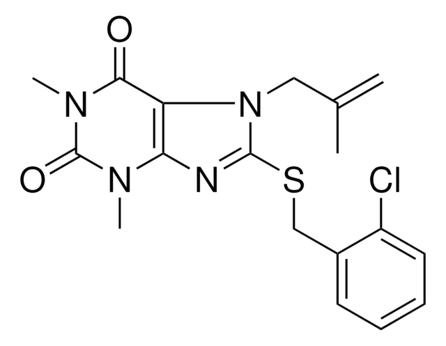 8-[(2-CHLOROBENZYL)SULFANYL]-1,3-DIMETHYL-7-(2-METHYL-2-PROPENYL)-3,7-DIHYDRO-1H-PURINE-2,6-DIONE AldrichCPR