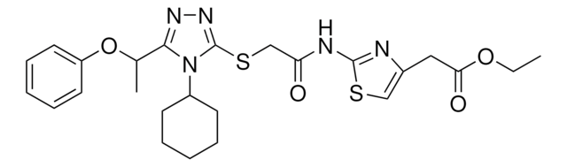 ETHYL [2-[([[4-CYCLOHEXYL-5-(1-PHENOXYETHYL)-4H-1,2,4-TRIAZOL-3-YL]SULFANYL]ACETYL)AMINO]-1,3-THIAZOL-4-YL]ACETATE AldrichCPR