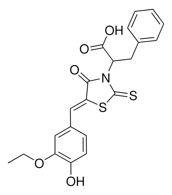 2-[(5Z)-5-(3-ETHOXY-4-HYDROXYBENZYLIDENE)-4-OXO-2-THIOXO-1,3-THIAZOLIDIN-3-YL]-3-PHENYLPROPANOIC ACID AldrichCPR