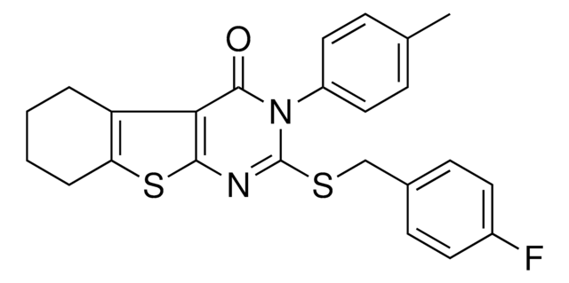 2-[(4-FLUOROBENZYL)SULFANYL]-3-(4-METHYLPHENYL)-5,6,7,8-TETRAHYDRO[1]BENZOTHIENO[2,3-D]PYRIMIDIN-4(3H)-ONE AldrichCPR