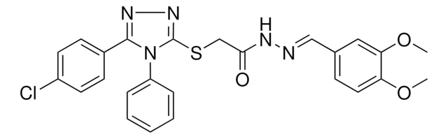 2-{[5-(4-CHLOROPHENYL)-4-PHENYL-4H-1,2,4-TRIAZOL-3-YL]SULFANYL}-N'-[(E)-(3,4-DIMETHOXYPHENYL)METHYLIDENE]ACETOHYDRAZIDE AldrichCPR