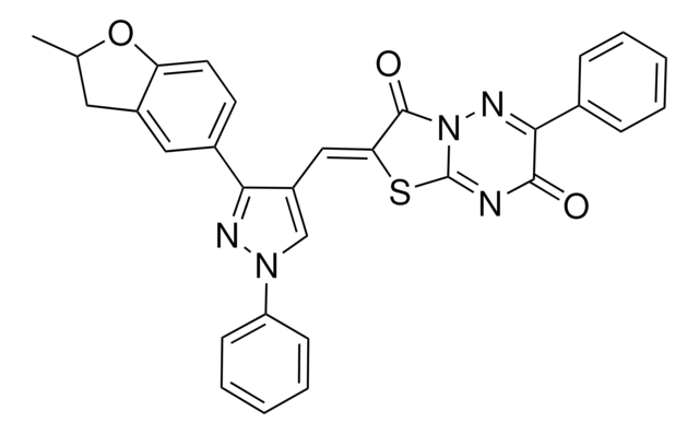 (2Z)-2-{[3-(2-METHYL-2,3-DIHYDRO-1-BENZOFURAN-5-YL)-1-PHENYL-1H-PYRAZOL-4-YL]METHYLENE}-6-PHENYL-7H-[1,3]THIAZOLO[3,2-B][1,2,4]TRIAZINE-3,7(2H)-DIONE AldrichCPR