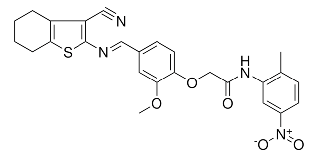 2-(4-{(E)-[(3-CYANO-4,5,6,7-TETRAHYDRO-1-BENZOTHIEN-2-YL)IMINO]METHYL}-2-METHOXYPHENOXY)-N-(2-METHYL-5-NITROPHENYL)ACETAMIDE AldrichCPR