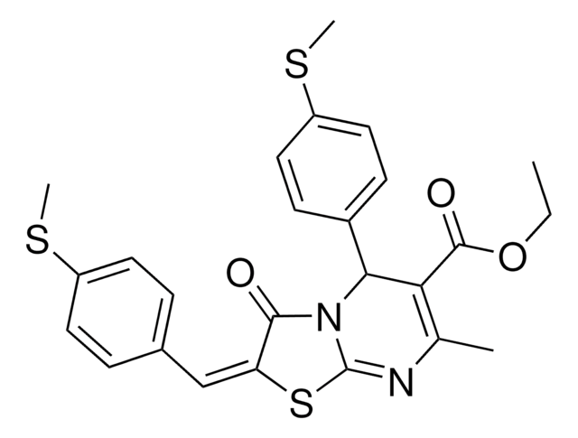 ETHYL (2E)-7-METHYL-2-[4-(METHYLSULFANYL)BENZYLIDENE]-5-[4-(METHYLSULFANYL)PHENYL]-3-OXO-2,3-DIHYDRO-5H-[1,3]THIAZOLO[3,2-A]PYRIMIDINE-6-CARBOXYLATE AldrichCPR