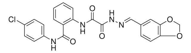 2-{[[(2E)-2-(1,3-BENZODIOXOL-5-YLMETHYLENE)HYDRAZINO](OXO)ACETYL]AMINO}-N-(4-CHLOROPHENYL)BENZAMIDE AldrichCPR