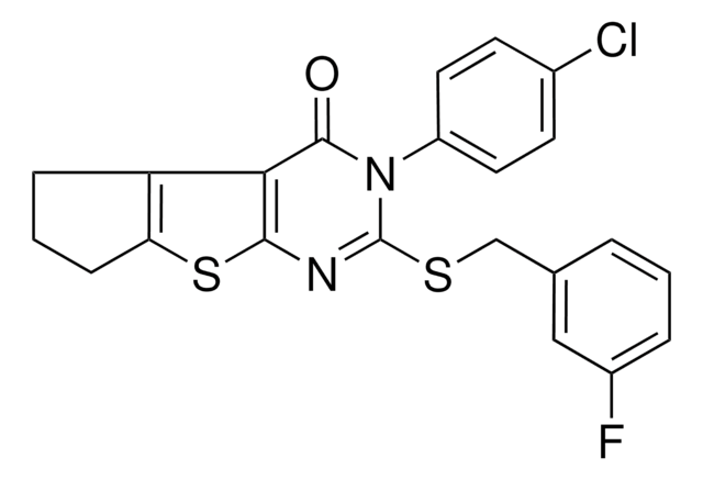 3-(4-CHLOROPHENYL)-2-[(3-FLUOROBENZYL)SULFANYL]-3,5,6,7-TETRAHYDRO-4H-CYCLOPENTA[4,5]THIENO[2,3-D]PYRIMIDIN-4-ONE AldrichCPR