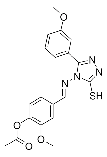 2-METHOXY-4-((E)-{[3-(3-METHOXYPHENYL)-5-SULFANYL-4H-1,2,4-TRIAZOL-4-YL]IMINO}METHYL)PHENYL ACETATE AldrichCPR