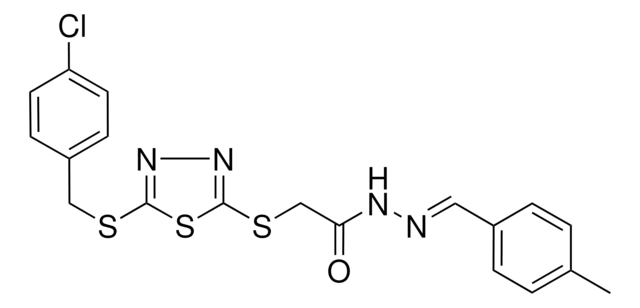 2-({5-[(4-CHLOROBENZYL)SULFANYL]-1,3,4-THIADIAZOL-2-YL}SULFANYL)-N'-[(E)-(4-METHYLPHENYL)METHYLIDENE]ACETOHYDRAZIDE AldrichCPR