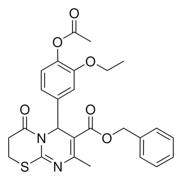 BENZYL 6-[4-(ACETYLOXY)-3-ETHOXYPHENYL]-8-METHYL-4-OXO-3,4-DIHYDRO-2H,6H-PYRIMIDO[2,1-B][1,3]THIAZINE-7-CARBOXYLATE AldrichCPR